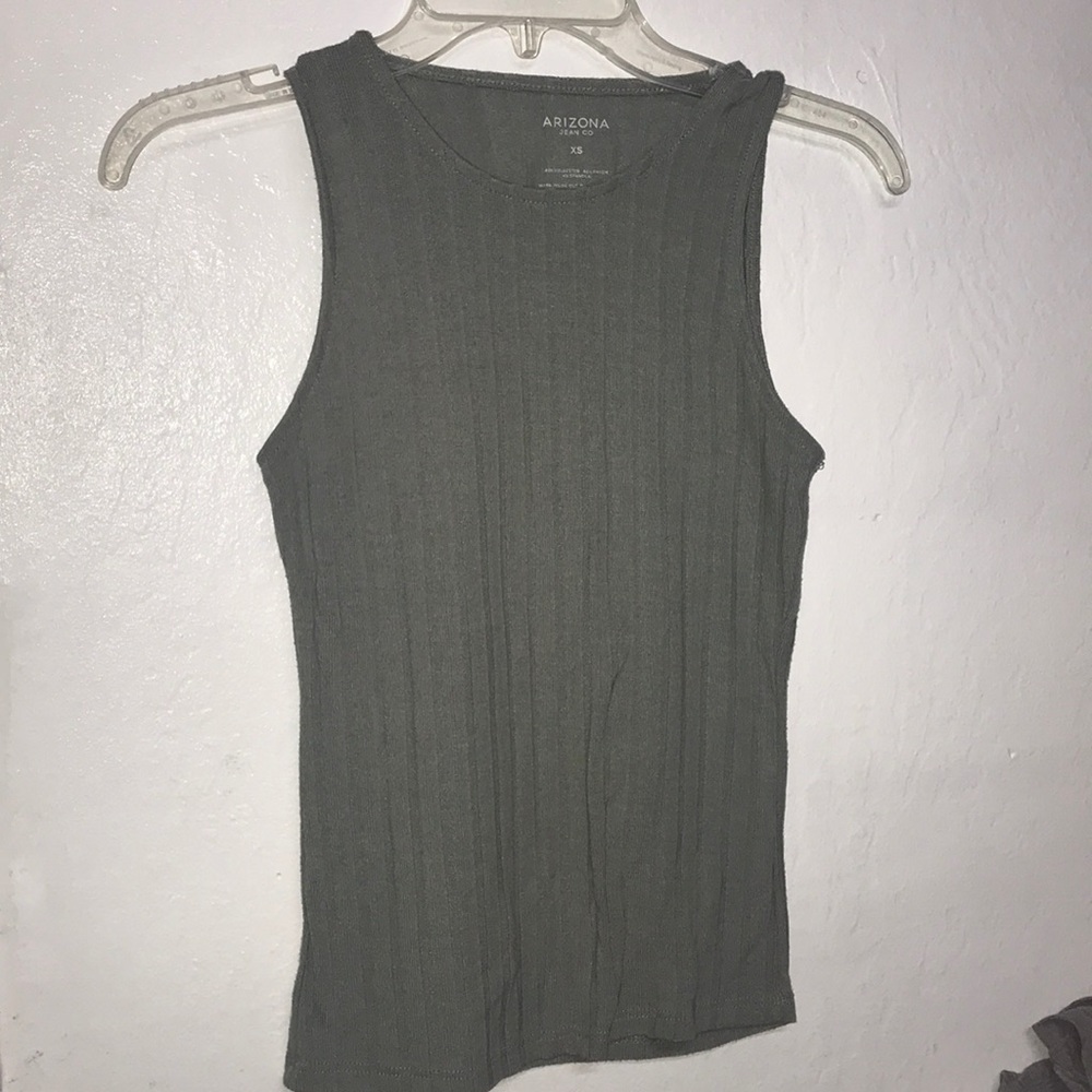 green ribbed tank